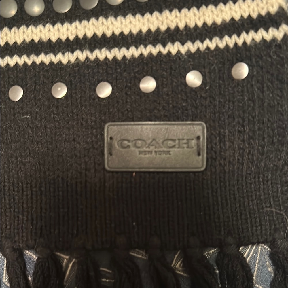 Coach Embellished Fair Isle Scarf - Picture 2 of 4
